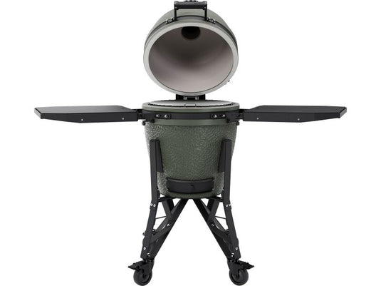BSTRD.CORE 15 3/4-inch Medium Complete Kamado Grill in Alpine Green with ceramic body and modular side tables