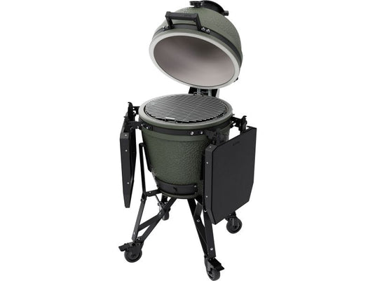 BSTRD.CORE 15 3/4-inch Medium Complete Kamado Grill in Alpine Green with ceramic body and modular side tables
