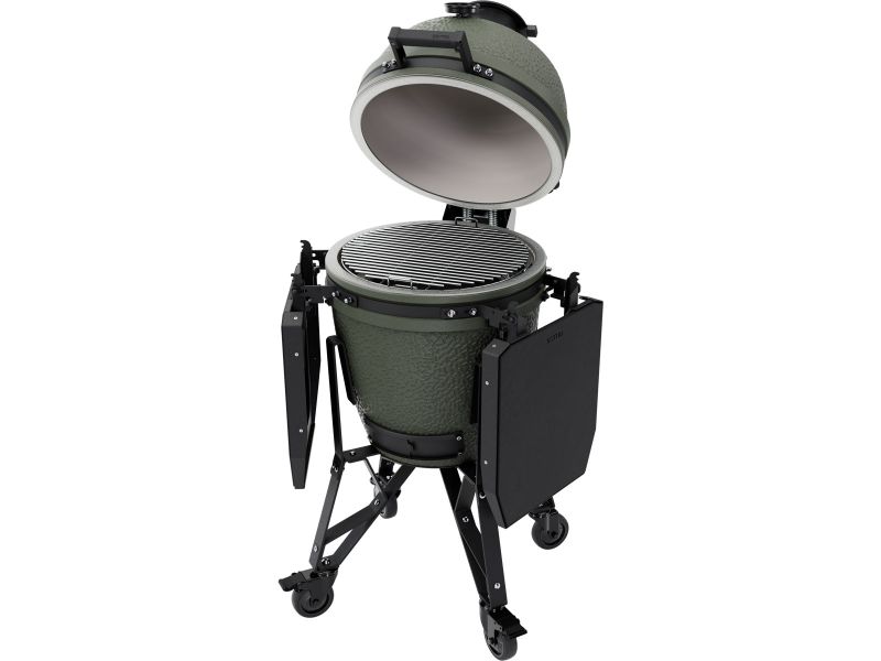 Load image into Gallery viewer, BSTRD.CORE 15 3/4-inch Medium Complete Kamado Grill in Alpine Green with ceramic body and modular side tables

