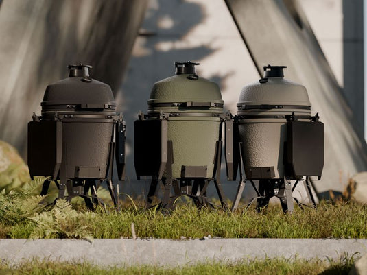 BSTRD.CORE 15 3/4-inch Medium Complete Kamado Grill in Alpine Green with ceramic body and modular side tables