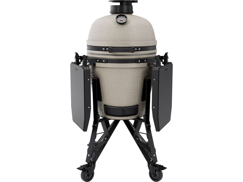 Load image into Gallery viewer, BSTRD.CORE 15 3/4-inch Medium Complete Kamado Grill in Desert Sand with stainless steel cooking grate and modular side tables
