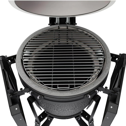 BSTRD.CORE 15 3/4-inch Medium Complete Kamado Grill in Graphite with stainless steel cooking grate and ergonomic fiberglass handle
