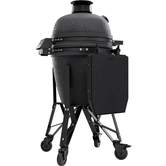 BSTRD.CORE 15 3/4-inch Medium Complete Kamado Grill in Graphite with stainless steel cooking grate and ergonomic fiberglass handle