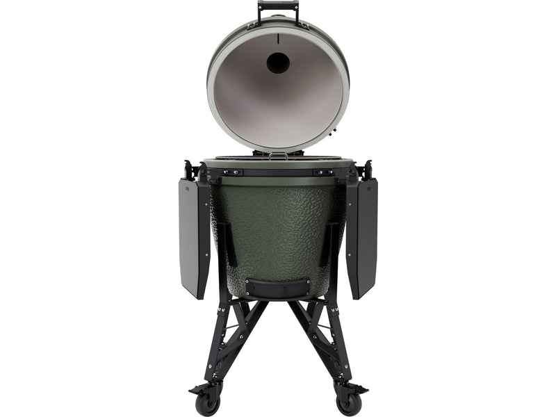 Load image into Gallery viewer, BSTRD.CORE 19 1/4-inch Large Complete Kamado Grill in Alpine Green – premium ceramic charcoal kamado grill with stand and side tables.

