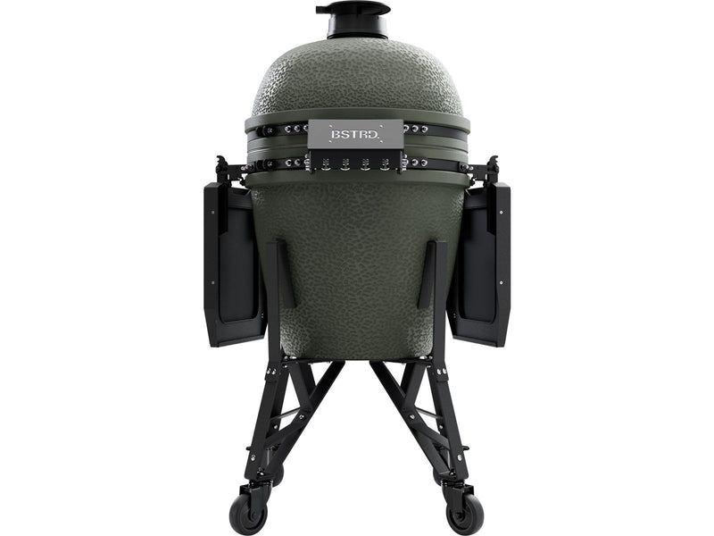 Load image into Gallery viewer, BSTRD.CORE 19 1/4-inch Large Complete Kamado Grill in Alpine Green – premium ceramic charcoal kamado grill with stand and side tables.
