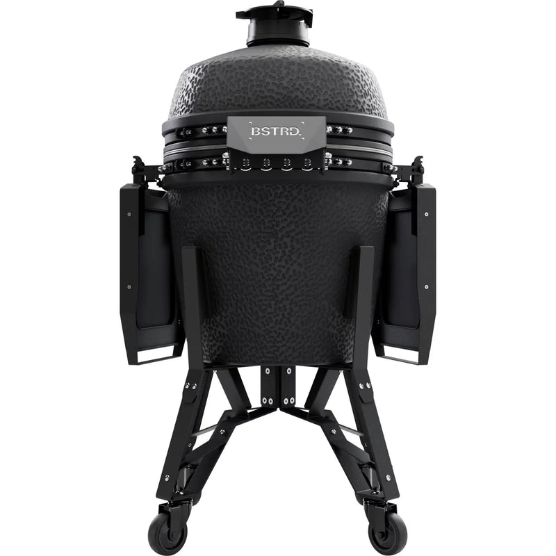 Load image into Gallery viewer, BSTRD.PRO 19 1/4-inch Large Complete Kamado Grill in Graphite – premium ceramic charcoal grill with stand and side shelves.
