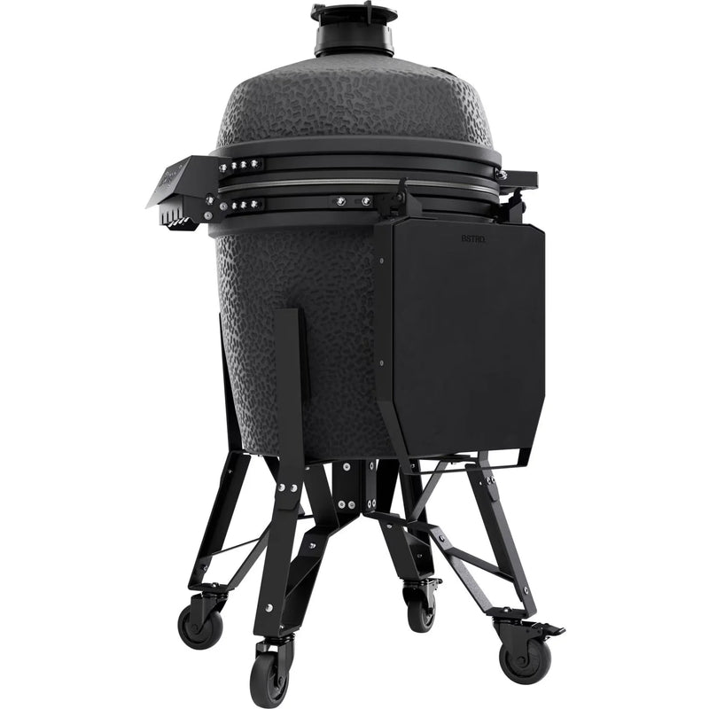 Load image into Gallery viewer, BSTRD.PRO 19 1/4-inch Large Complete Kamado Grill in Graphite – premium ceramic charcoal grill with stand and side shelves.
