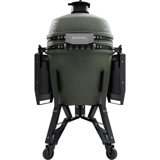 BSTRD.PRO 19 1/4-inch Large Complete Kamado Grill in Alpine Green – premium ceramic charcoal grill with stand and wheels