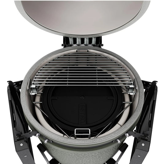 BSTRD.PRO 19 1/4-inch Large Complete Kamado Grill in Alpine Green – premium ceramic charcoal grill with stand and wheels