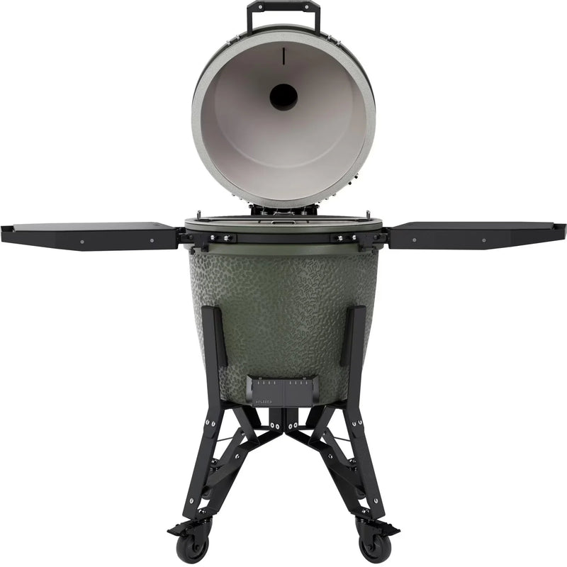 Load image into Gallery viewer, BSTRD.PRO 19 1/4-inch Large Complete Kamado Grill in Alpine Green – premium ceramic charcoal grill with stand and wheels
