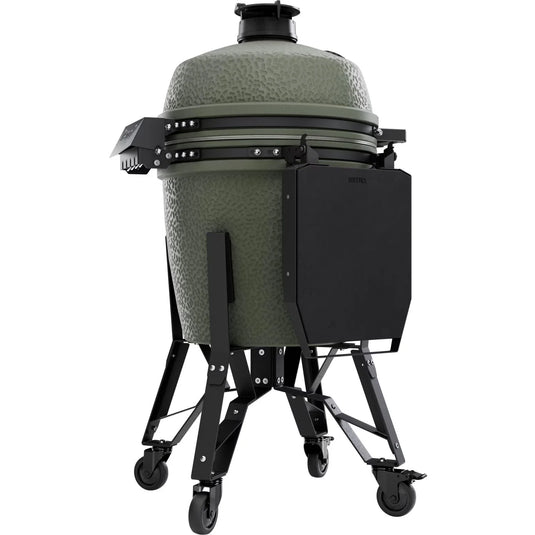 BSTRD.PRO 19 1/4-inch Large Complete Kamado Grill in Alpine Green – premium ceramic charcoal grill with stand and wheels