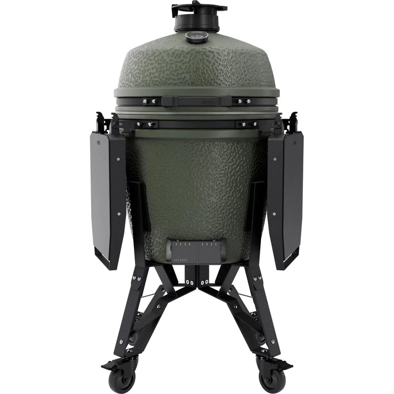 Load image into Gallery viewer, BSTRD.PRO 19 1/4-inch Large Complete Kamado Grill in Alpine Green – premium ceramic charcoal grill with stand and wheels
