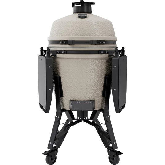 BSTRD.PRO 19 1/4-inch Large Complete Kamado Grill in Desert Sand – premium ceramic charcoal grill with stand and wheels