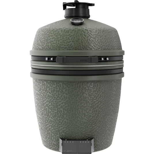 BSTRD.PRO 19 1/4-inch Large Solo Kamado Grill in Alpine Green – premium built-in ceramic charcoal grill with split cooking grid