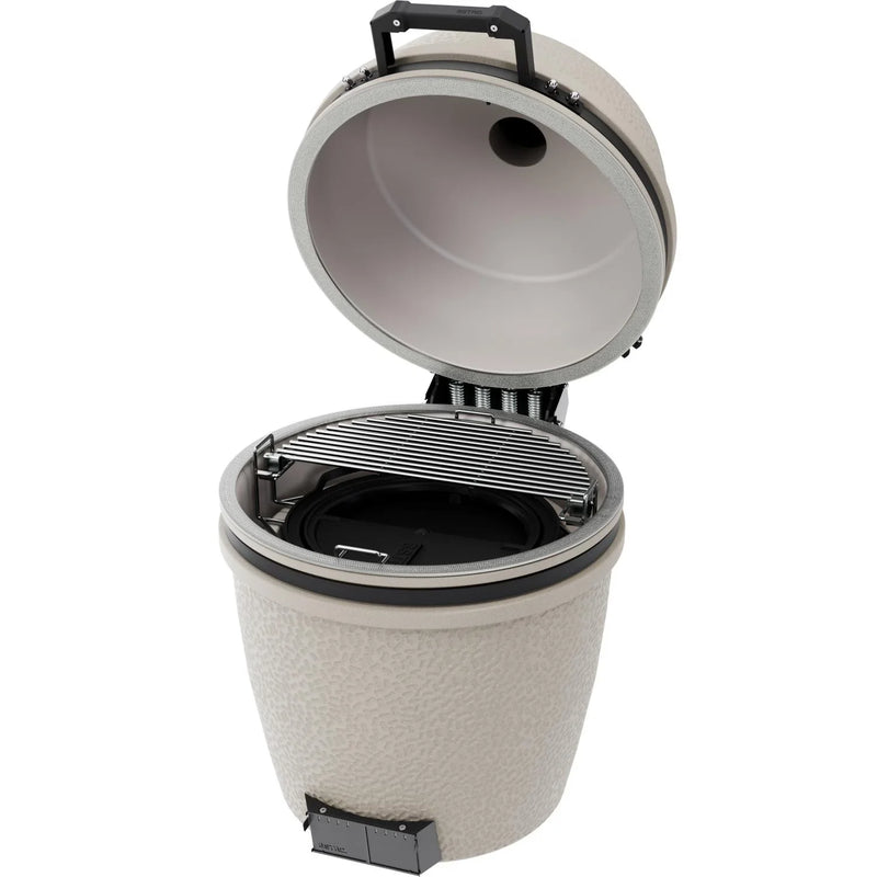 Load image into Gallery viewer, BSTRD.PRO 19 1/4-inch Large Solo Kamado Grill in Desert Sand – premium built-in ceramic charcoal grill with split cooking grid
