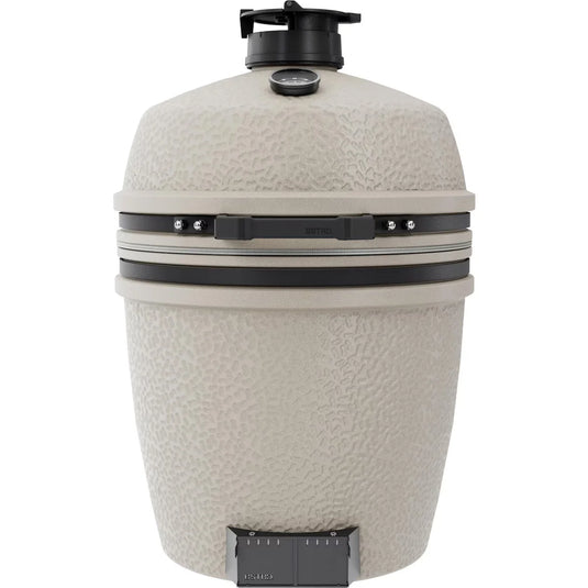 BSTRD.PRO 19 1/4-inch Large Solo Kamado Grill in Desert Sand – premium built-in ceramic charcoal grill with split cooking grid