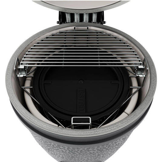 BSTRD.PRO 19 1/4-inch Large Solo Kamado Grill in Graphite – premium built-in ceramic charcoal grill with split cooking grid