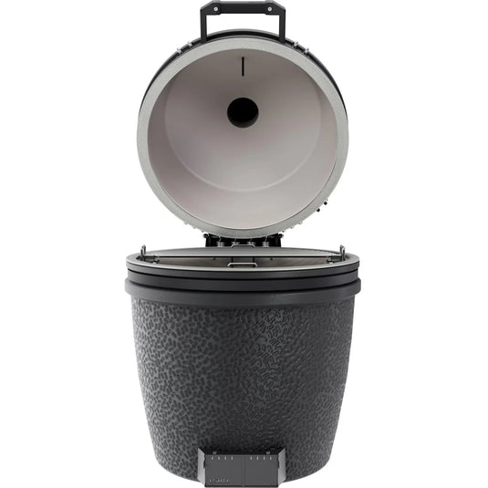 BSTRD.PRO 19 1/4-inch Large Solo Kamado Grill in Graphite – premium built-in ceramic charcoal grill with split cooking grid