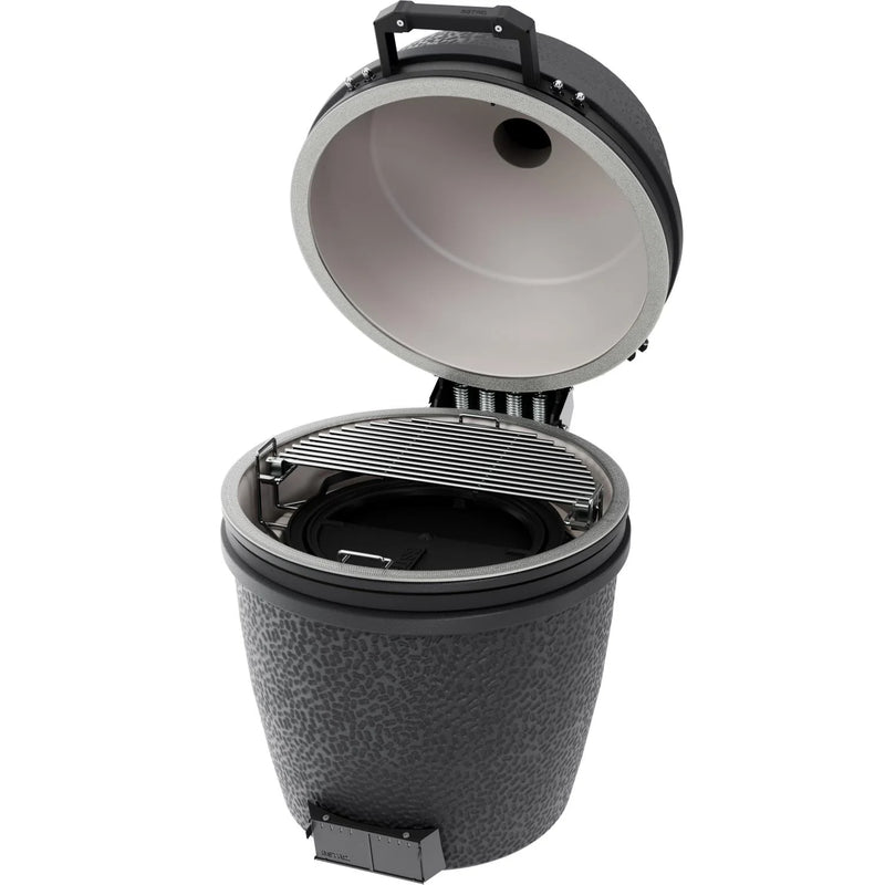 Load image into Gallery viewer, BSTRD.PRO 19 1/4-inch Large Solo Kamado Grill in Graphite – premium built-in ceramic charcoal grill with split cooking grid
