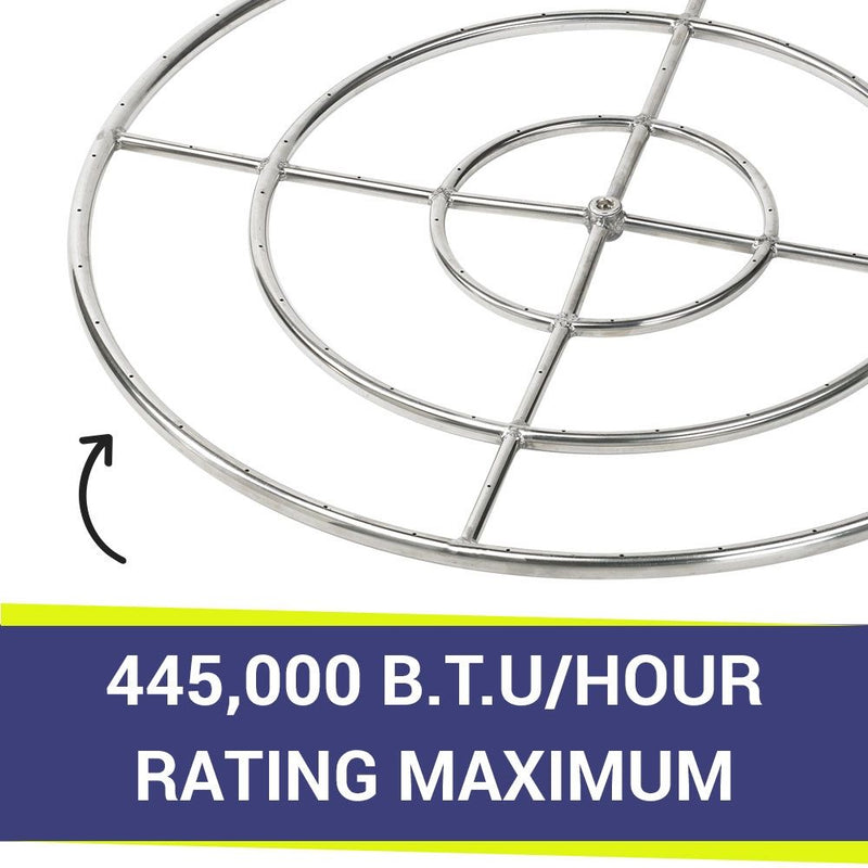 Load image into Gallery viewer, 36&quot; Triple-Ring Stainless Steel Burner with a 3/4&quot; Inlet
