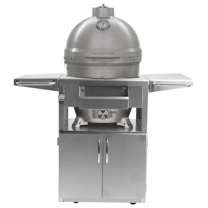 Blaze 20-Inch Cast Aluminum Kamado Grill On Deluxe Stainless Steel Cart - BLZ-20-KAMADO