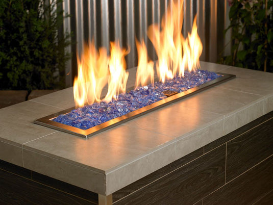 Light Blue Medium Fire Pit Glass