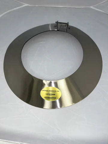 Chimney Products, Inc. storm collar in stainless steel and regular steel powder coated black