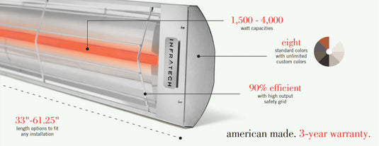 Infratech - C15 - Single Element - 1500 Watt electric Patio Heater - C Series