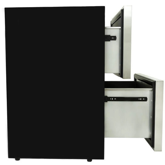 Blaze 23.5-Inch 5.1 Cu. Ft. Outdoor Rated Stainless Steel Double Drawer Refrigerator - BLZ-SSRF-DBDR5.1