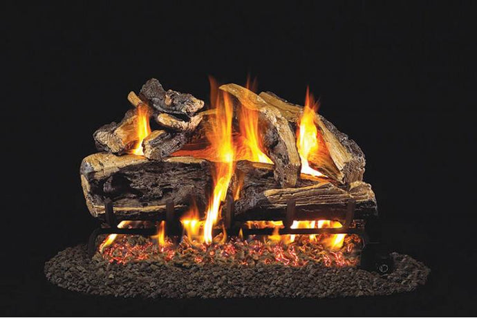 Real Fyre Charred Rugged Split Oak Logs Compatible with G46 Series Burner