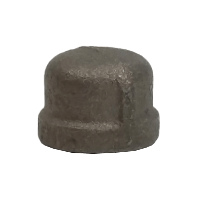 Dante 1/2 inch black iron cap for sealing gas pipe ends in natural gas and propane installations