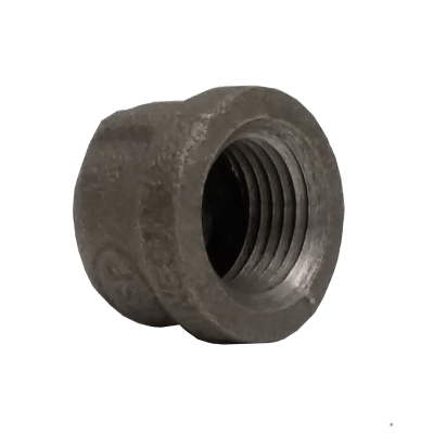 Dante 1/2 inch black iron cap for sealing gas pipe ends in natural gas and propane installations