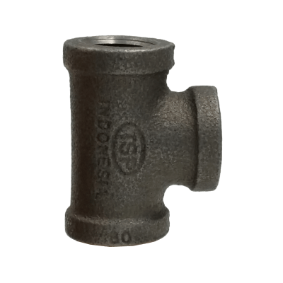 Dante 1/2 inch black malleable iron tee with female threaded fitting for gas, water, and air systems