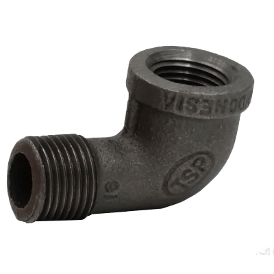 Dante 1/2 inch 90 street elbow black malleable iron pipe fitting with 1/2 inch NPT male and female threads