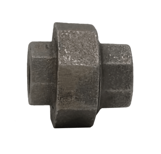 Dante 1/2 inch union industrial malleable cast iron pipe fitting with female threads, UL and FM approved for gas and plumbing applications