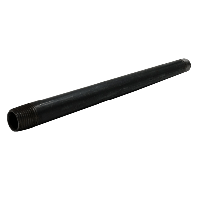 Load image into Gallery viewer, Dante 1/2-inch by 12-inch black malleable CLS nipple rated 300 PSI for gas line and fireplace installations
