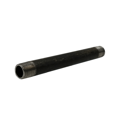 Load image into Gallery viewer, Dante 1/2-inch by 7-inch black malleable CLS nipple rated 300 PSI for gas line and fireplace installations
