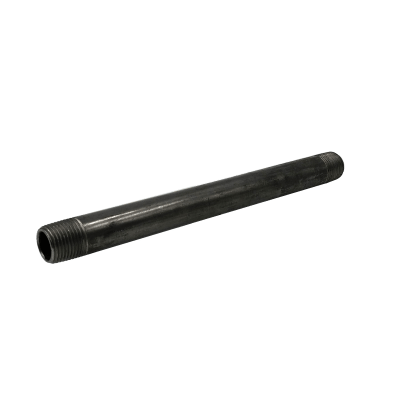 Load image into Gallery viewer, Dante 1/2-inch by 9-inch black malleable CLS nipple rated 300 PSI for gas line and fireplace installations
