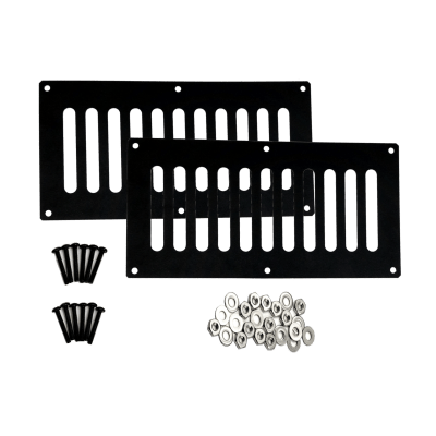 Dante black fire pit vent cover kit with heavy-duty steel slotted 6x12 vents for proper airflow and safe gas fire pit installation