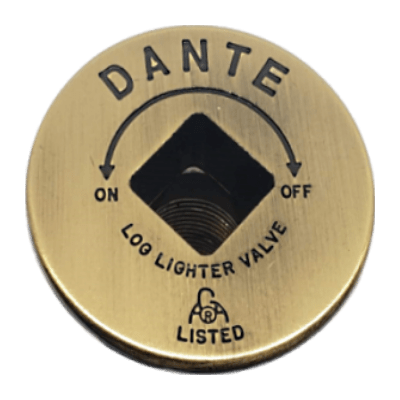 Dante Floor Plate in Antique Brass Finish for Fireplace or Fire Pit Valves