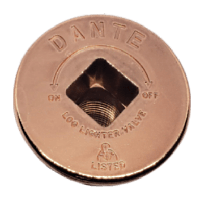 Dante Floor Plate in Bright Copper Finish for Gas Valve Bonnet