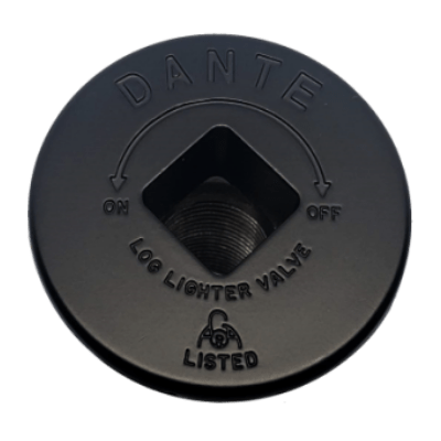 Dante Floor Plate in Flat Black Finish for Fireplace and Fire Pit Valves