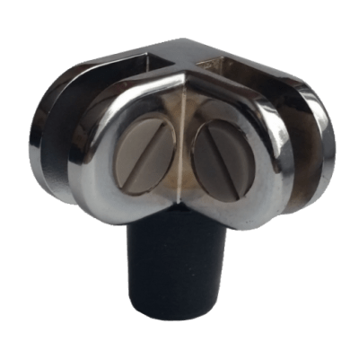 Dante glass guard connector 90-degree with foot for secure glass panel corner installation