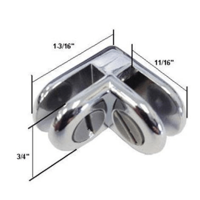 Dante Glass Guard Connector Kit with 8 pieces including GC-90F, GC-90, GCS-F, and GCS connectors for fireplace and glass panel installations