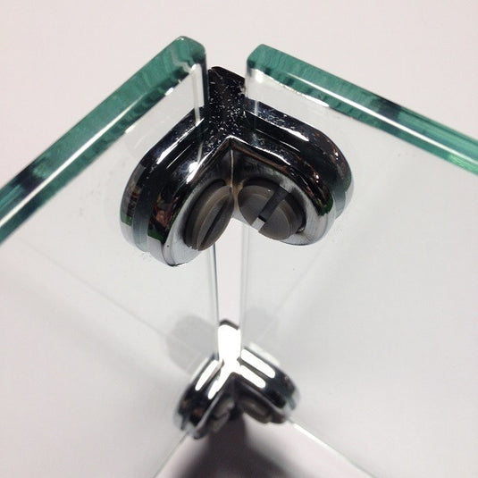 Dante Glass Guard Connector Kit with 8 pieces including GC-90F, GC-90, GCS-F, and GCS connectors for fireplace and glass panel installations