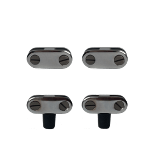 Dante straight glass guard connector kit with 4 pieces including GCS and GCS-FL connectors for fireplace glass panels