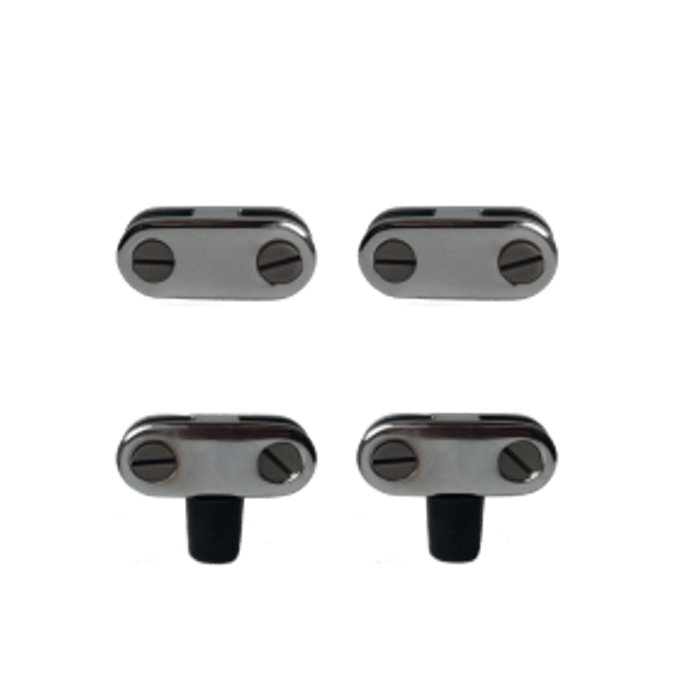 Dante straight glass guard connector kit with 4 pieces including GCS and GCS-FL connectors for fireplace glass panels