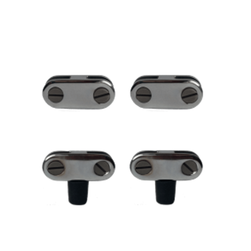 Load image into Gallery viewer, Dante straight glass guard connector kit with 4 pieces including GCS and GCS-FL connectors for fireplace glass panels
