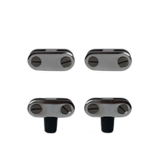 Dante straight glass guard connector kit with 4 pieces including GCS and GCS-FL connectors for fireplace glass panels