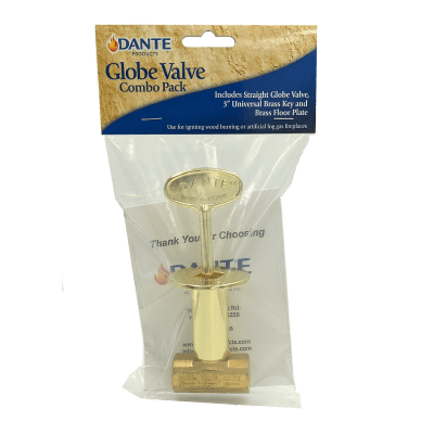 Load image into Gallery viewer, Dante straight 1/2 inch globe valve combo pack with 3 inch key and floor plate in chrome and brass finishes
